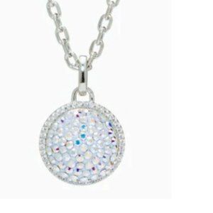 Hillberg & Berk Sparkle Ball Halo Necklace Aurora Borealis